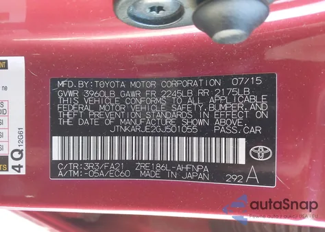2016 Scion Im from USA, damaged, VIN JTNKARJE2GJ501055